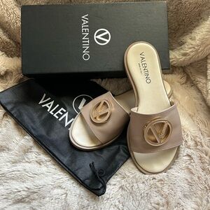 Valentino Women's Tan Slide Sandals